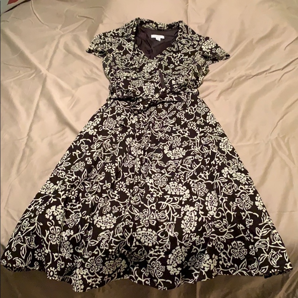 Brown and White Flair Dress!